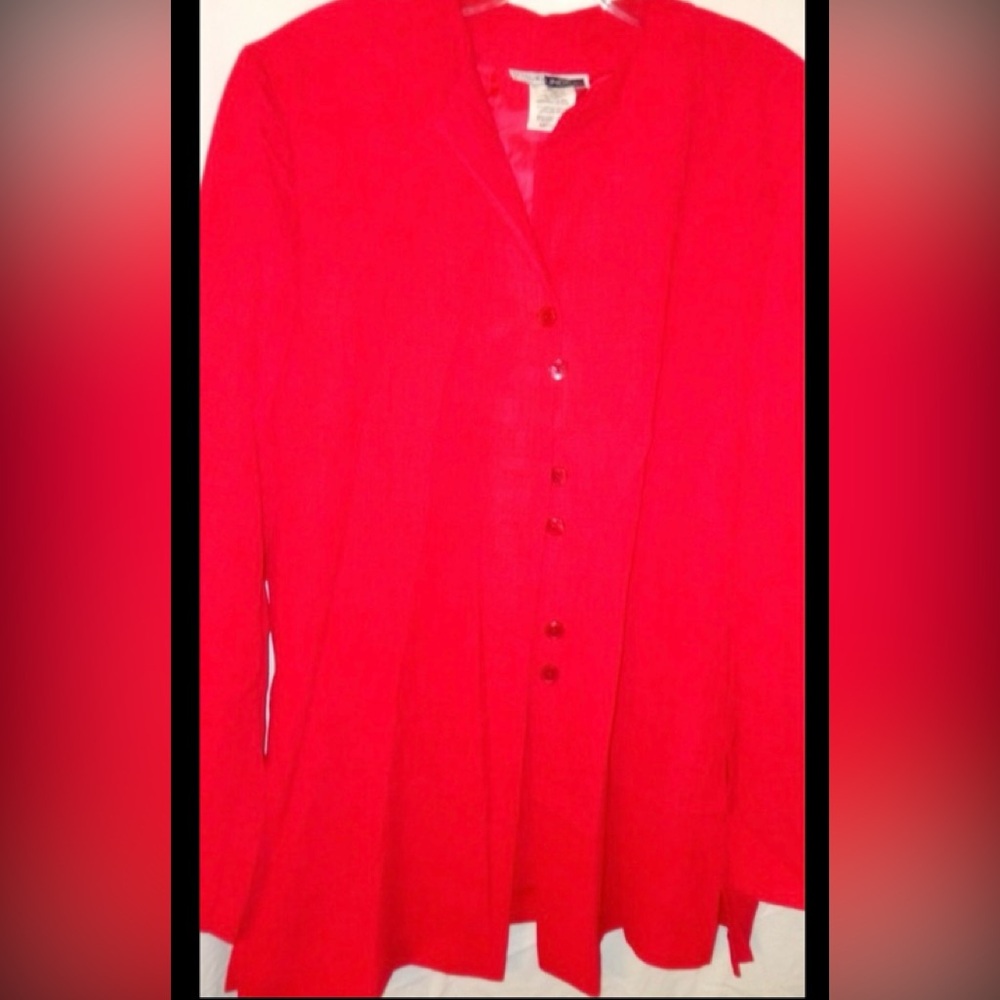 David Lindsay M Vintage Button Front Red Gorgeous Shirt Top